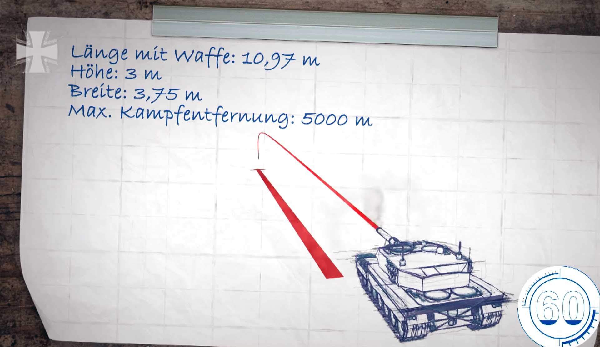 Boceto de la trayectoria del disparo de un proyectil del tanque Leopard 2 de fabricación alemana / Imagen: EP