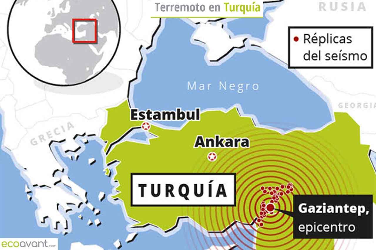 Mapa de los terremotos en Turquia y Siria / Imagen: EA