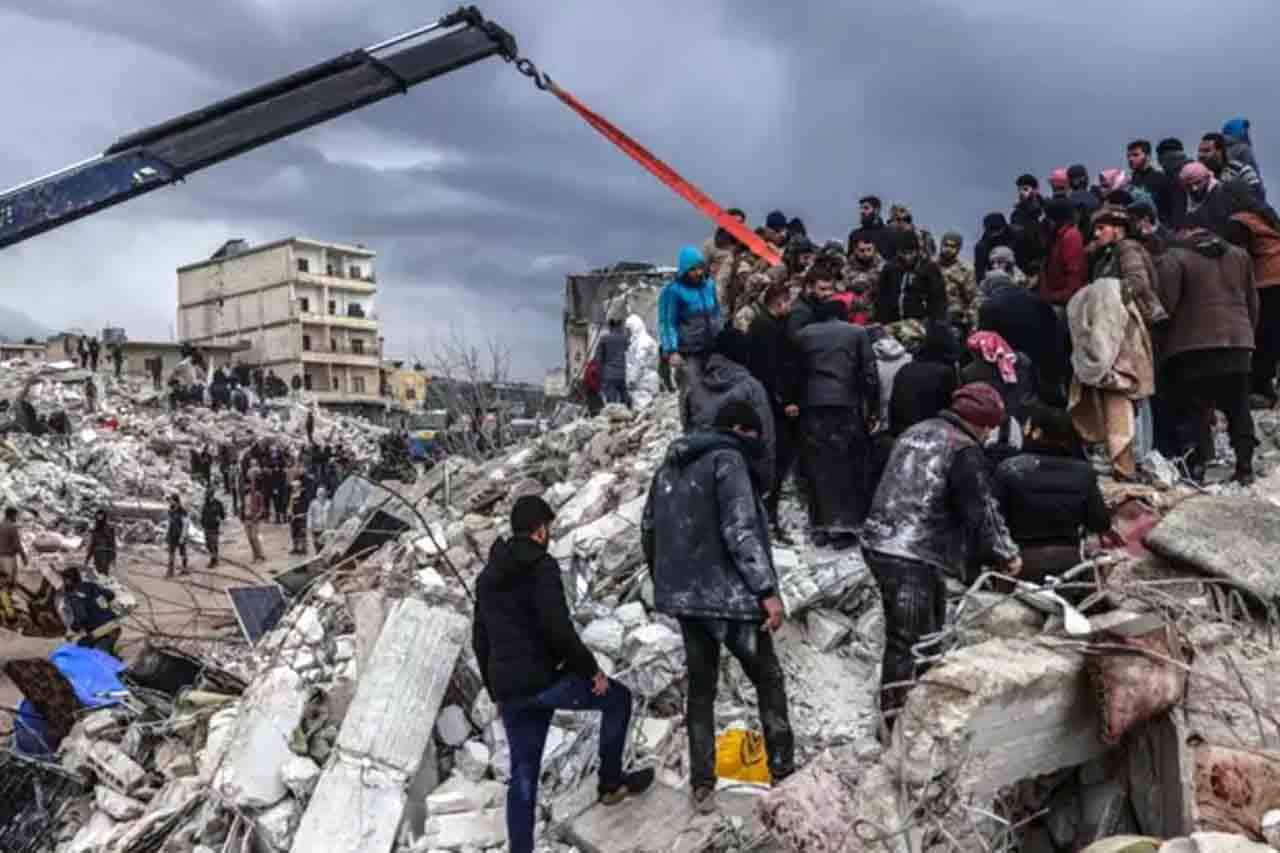 Edificios destruidos en Harem, Siria, como consecuencia de los temblores registrados también en Turquía / Foto: EP