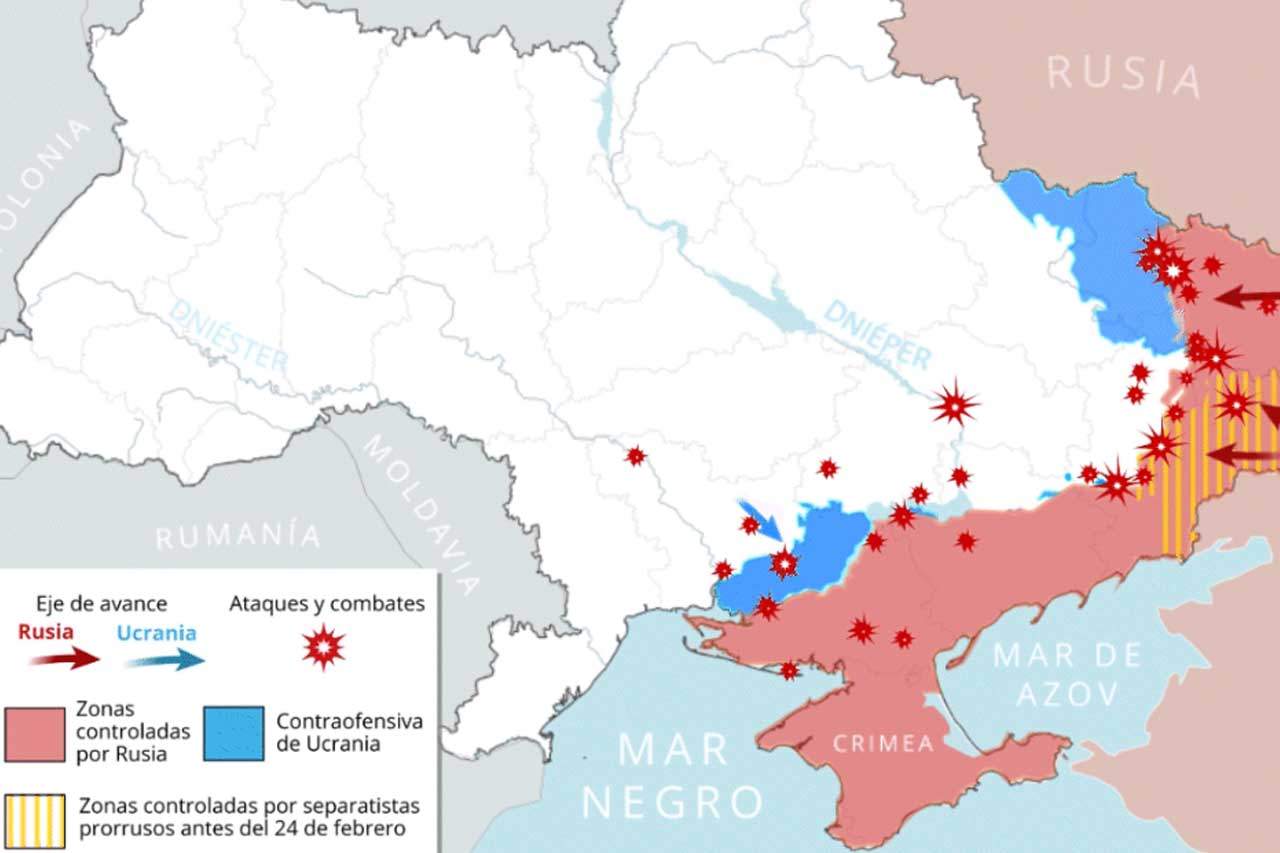 Mapas de la cronología del año de la guerra en Ucrania / Foto: EP