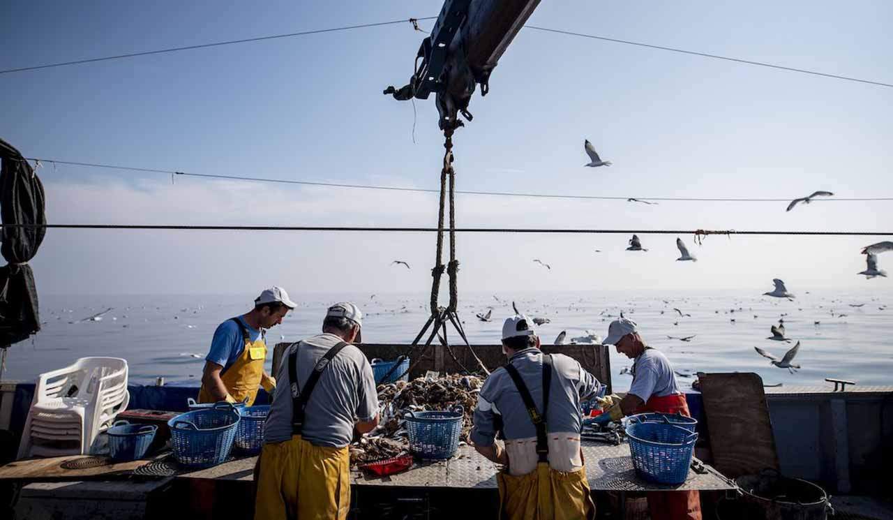 Pescadores del programa 'Upcycling the Oceans' separan la basura que cayó en sus redes / Foto: Ecoalf