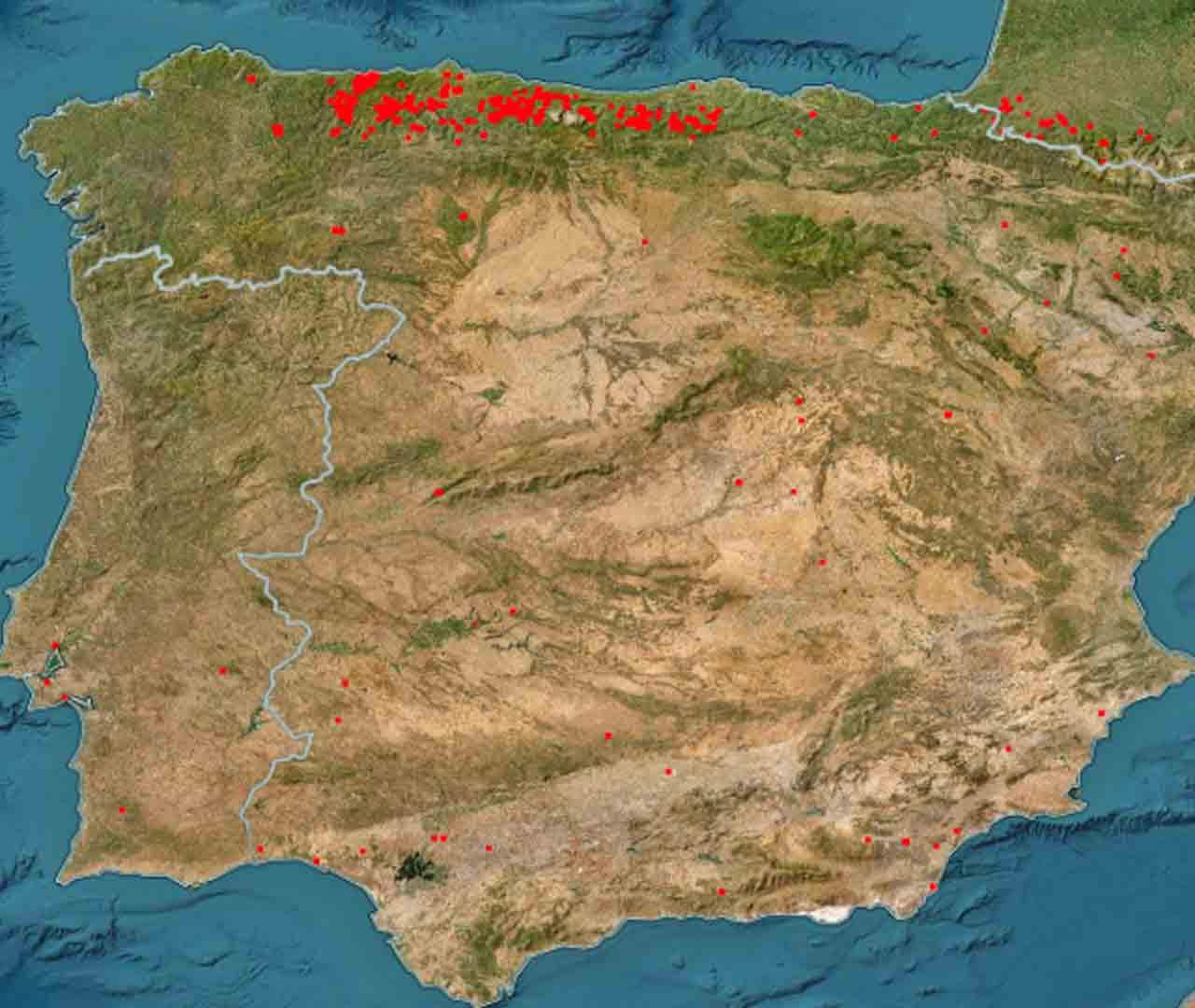 Incendios activos en Asturias y en España el 31 de marzo / Imagen: NASA