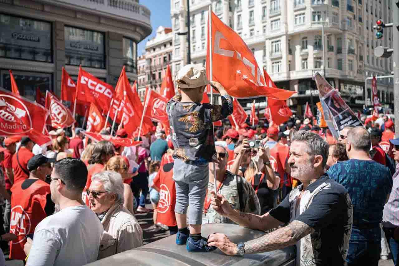 Primero de Mayo, Día del Trabajador, 1 de mayo de 2023, en Madrid (España). UGT y CCOO avisan a la CEOE con una "movilización general" / Foto: EP