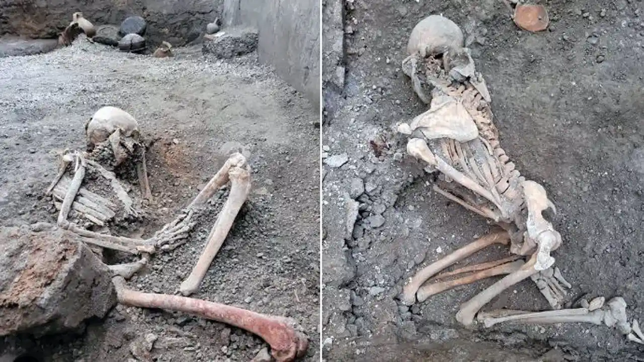 Imágenes de los dos nuevos esqueletos recuperados en Pompeya / Foto: EP Imágenes de los dos nuevos esqueletos recuperados en Pompeya / Foto: EP