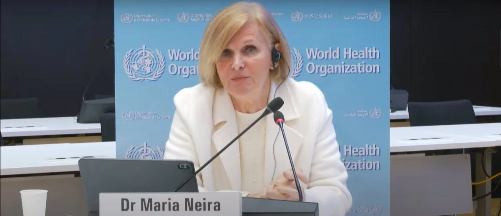 La directora del Departamento de Salud Pública y Medio Ambiente de la Organización Mundial de la Salud (OMS), María Neira, en rueda de prensa antes de la COP27