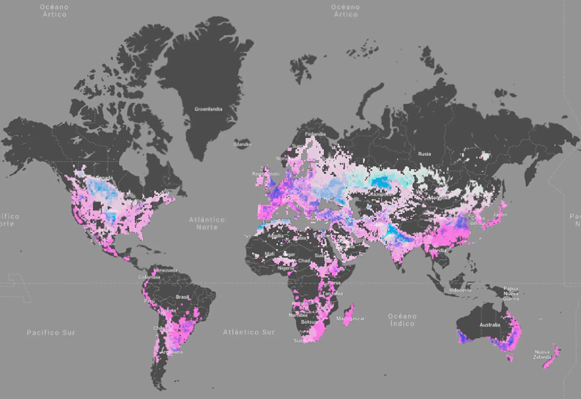 Un nuevo estudio dibuja el mapa del conflicto entre agricultura y biodiversidad en el mundo / Imagen: Spatial Footprint
