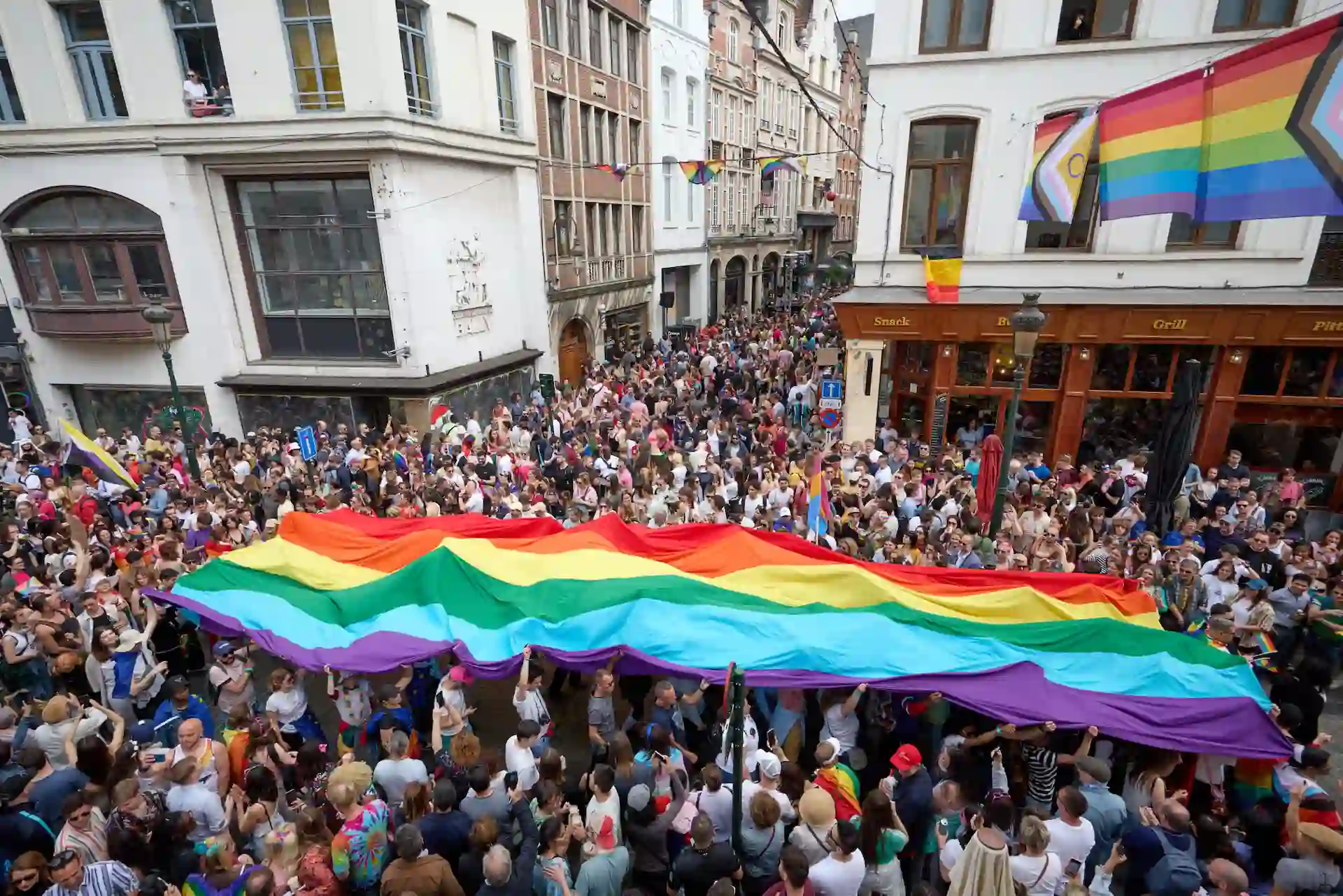 Manifestantes europeos en favor de los derechos LGBTIQ+ / Foto: ILGA Europa