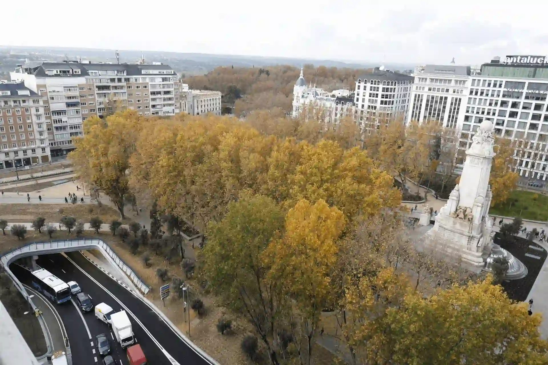 Vista general de la nueva Plaza de España, a 22 de noviembre de 2021, en Madrid, (España). Sequía / Foto: EP