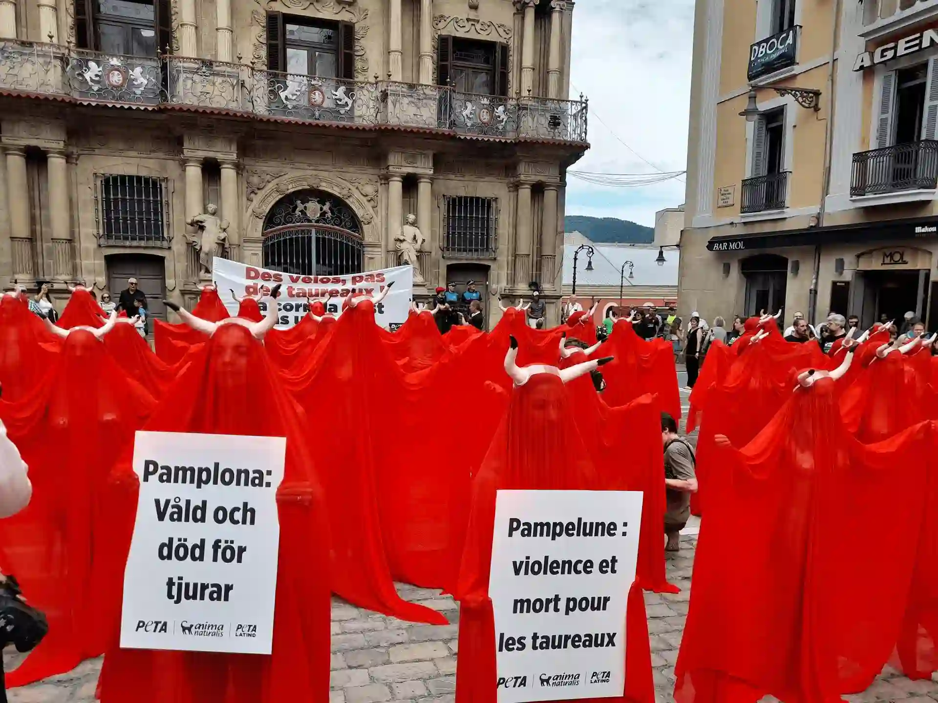 Imagen de la protesta contra los toros organizada por AnimaNaturalis y PETA / Foto: EP