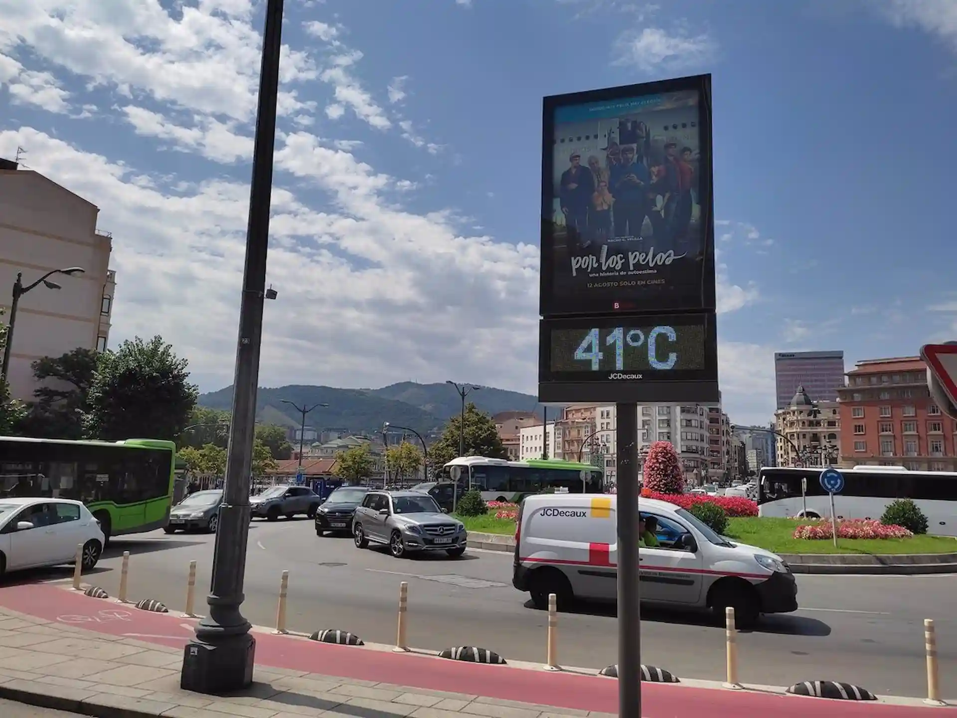 Imagen de un termómetro marcando 41 ºc en Bilbao. Ola de calor / Foto: EP Imagen de un termómetro marcando 41 ºc en Bilbao. Ola de calor / Foto: EP