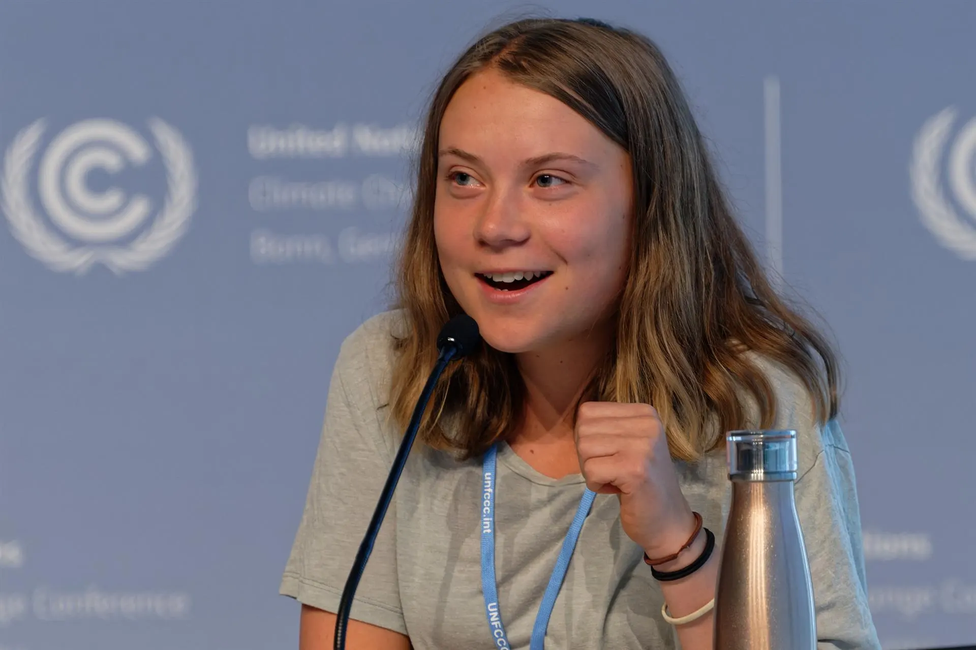 Greta Thunberg en rueda de prensa en la Conferencia del Clima de Bonn / Foto: Henning Kaiser