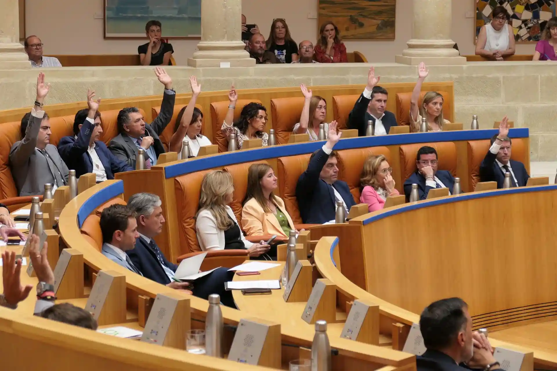 Momento de la votación para la derogación de la Ley de Protección Animal. Parlamento de La Rioja / Foto: EP