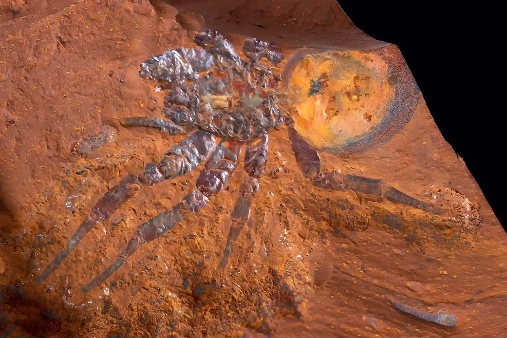 Fósil de ejemplar de araña Megamonodontium mccluskyi / Foto: EP