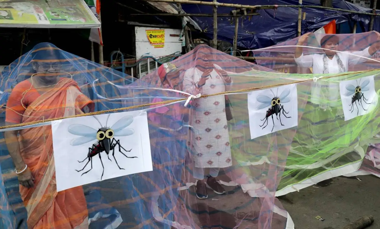 Dengue: los claroscuros de las vacunas. Activistas protestan contra el gobierno de Bengala por el brote de dengue en Calcuta, este de la India, el 25 de septiembre de 2023 / Foto: SINC