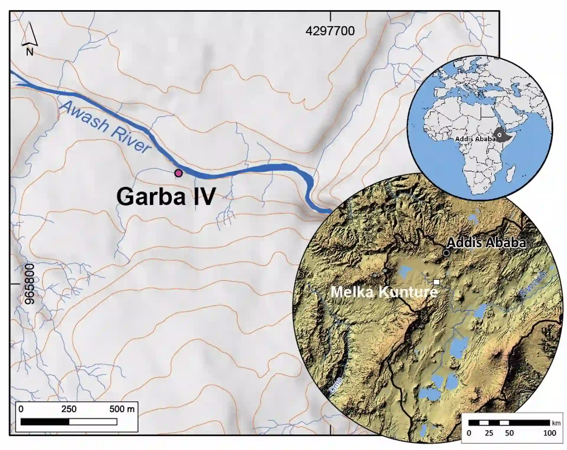 Mapa del hallazgo de la mandíbula en el que han participado investigadores de la UCM. Homo erectus / Imagen: UCM