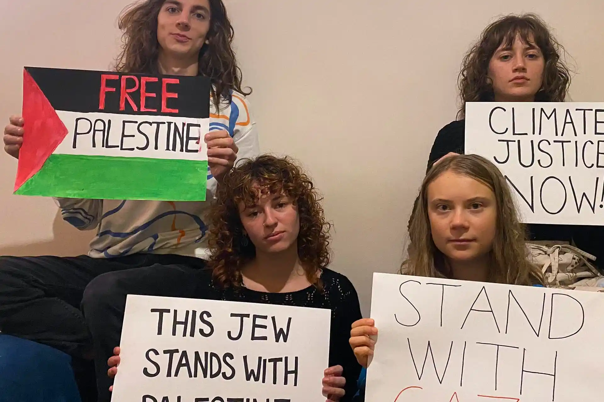Activista medioambiental Greta Thunberg en protesta por los bombardeos de Palestina / Foto: GT