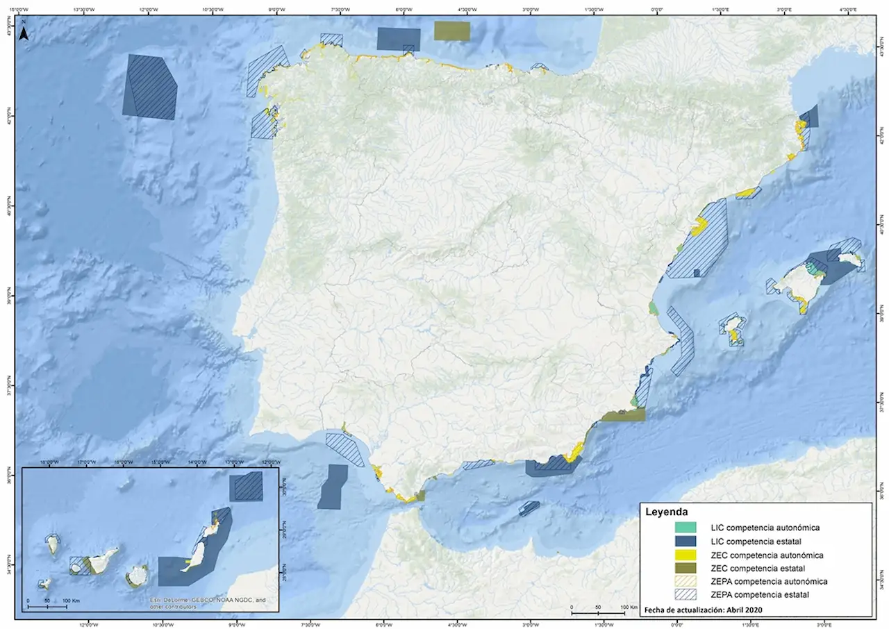 Mapa red natura 2000 / Imagen: LIFE IP INTEMARES