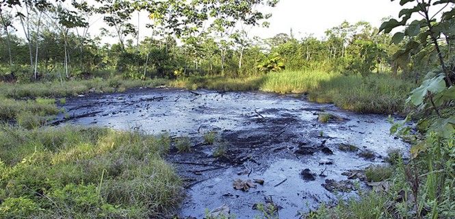 Una de las 880 piscinas excavadas por la petrolera para albergar desechos de crudo / Foto: Chevron Tóxico