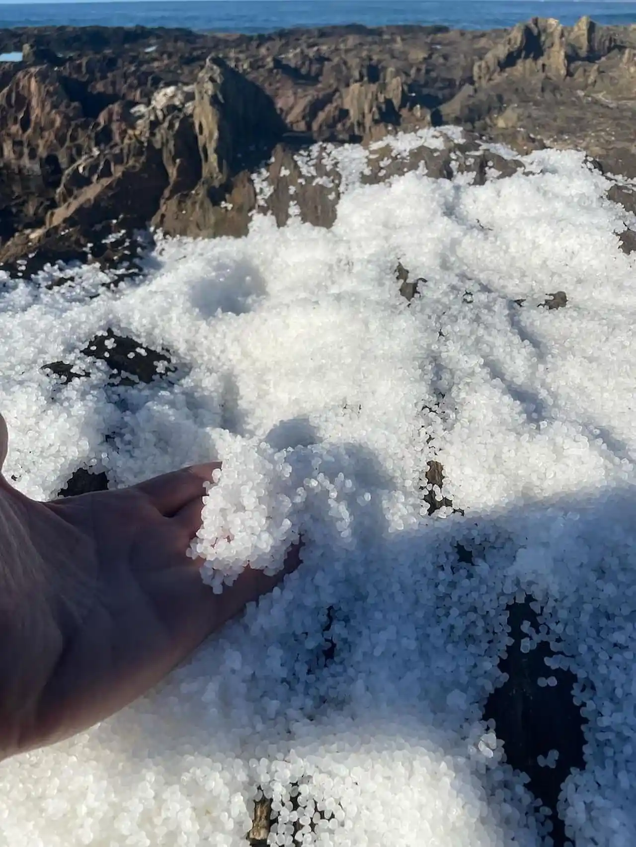 Millones de pellets de plástico esparcidos por las costas gallegas / Foto: Surfrider España