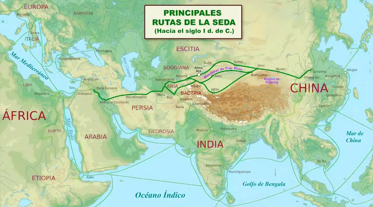 Mapa del viaje al origen de la manzana / Imagen: Luis Monje