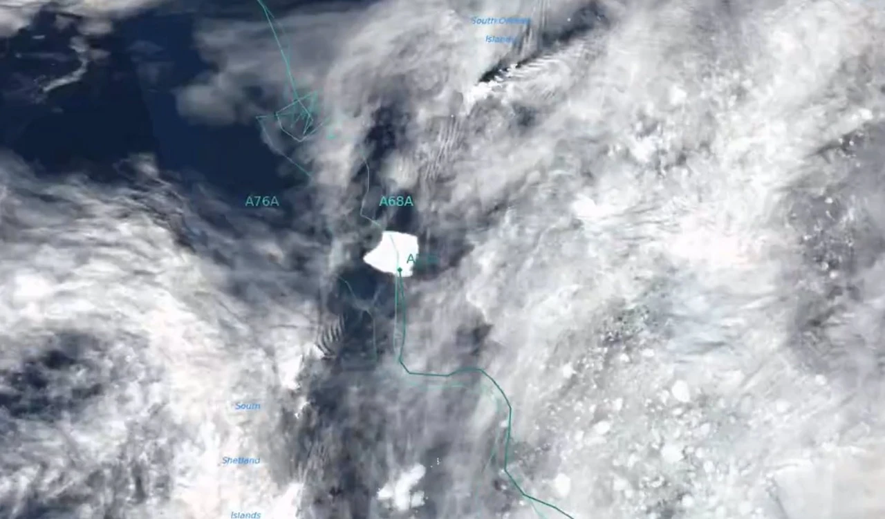 El A23a, el mayor iceberg del mundo se desprendió en 1986 / Foto: Copernicus