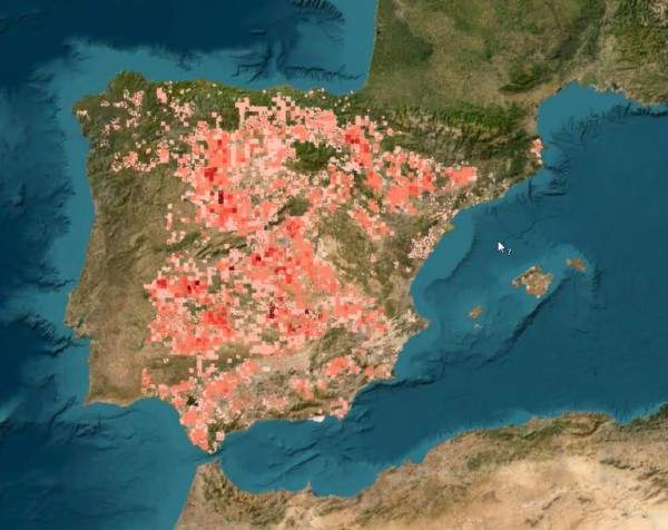 Mapa de instalación de energías renovables fotovoltaicas