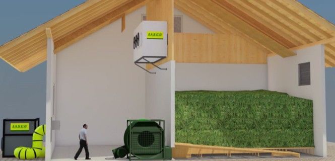 Cámara de secado de forraje con un deshumidificador de aire / Imagen: Lasco