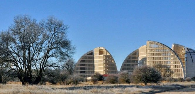 Estructuras de la Cúpula de la Energía a medio construir en Garray (Soria) / Foto: Ciudad del Medio Ambiente