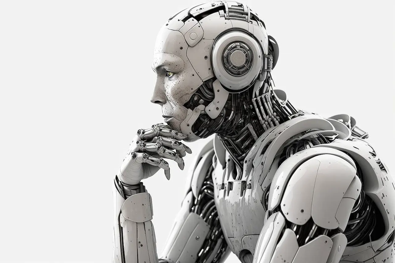Las imágenes mediáticas representan la IA como robots humanoides blancos / Imagen: SINC (generado con IA)