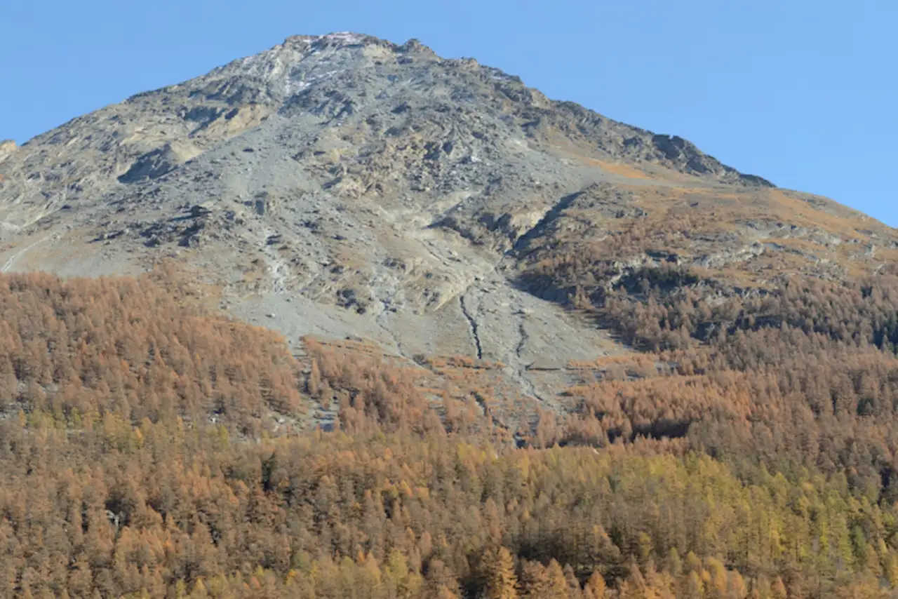 Efecto de los desprendimientos en la ladera del monte Täschgufer, en los Alpes suizos, / Foto: MNCN-CSIC
