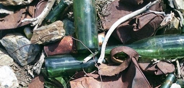 Restos de botellas y latas de conservas que llevaban décadas tirados en Sierra Nevada / Foto: Batallón Basurista