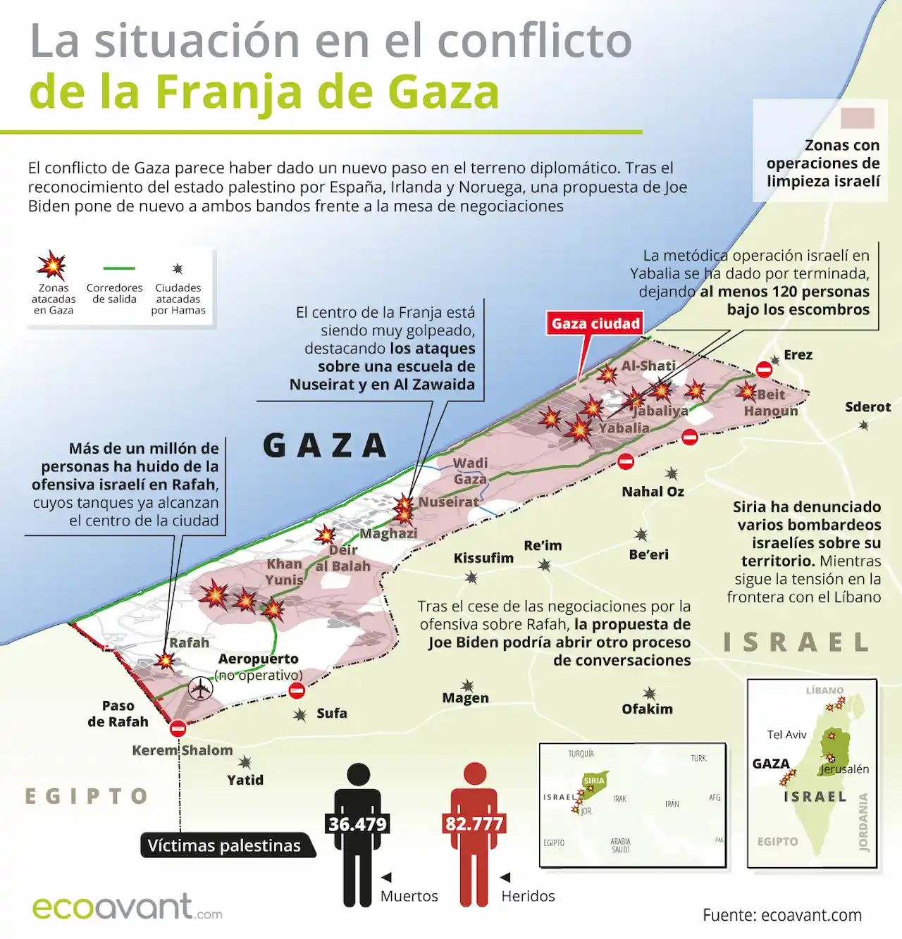 La situación en la ofensiva militar de Israel en Gaza a 3 de mayo de 2024 / Mapa: EA La situación en la ofensiva militar de Israel en Gaza a 3 de mayo de 2024 / Mapa: EA