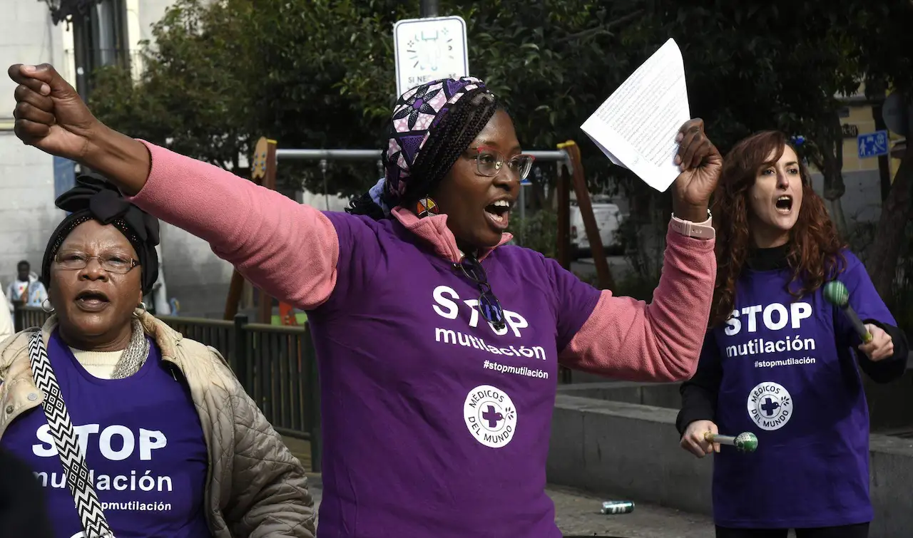 Protesta contra la mutilación genital femenina en Madrid / Foto: Richard Zubelzu
