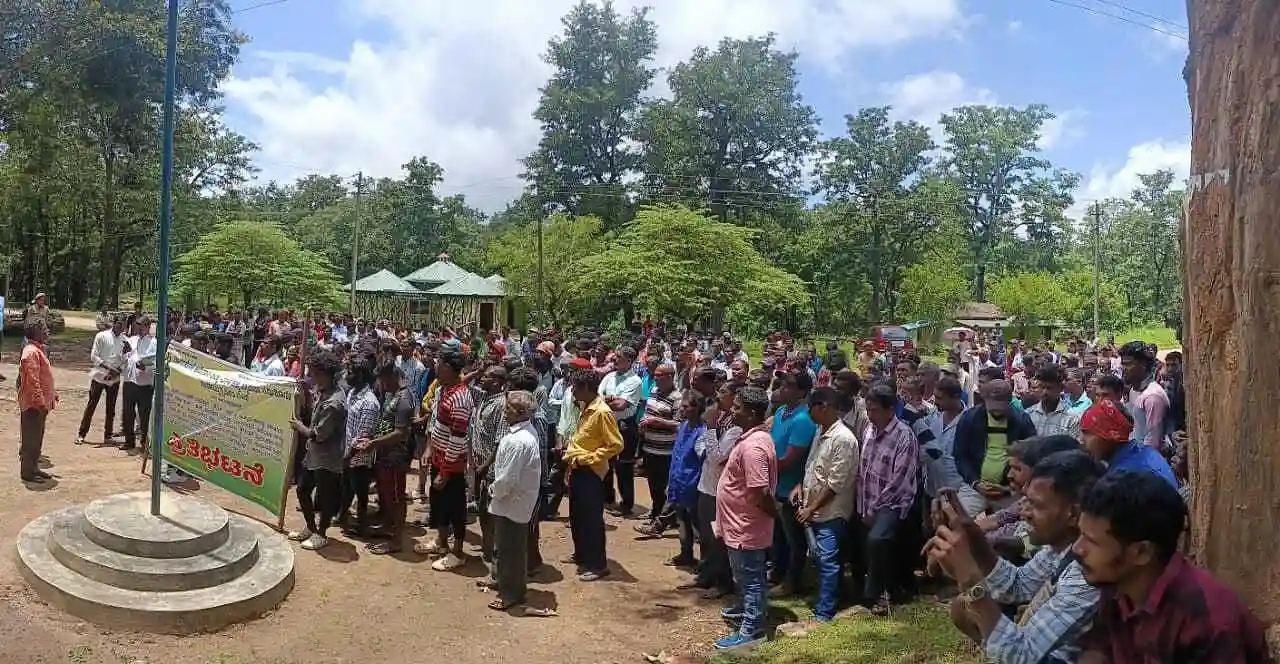 Manifestación de indígenas en India contra la expulsión de sus territorios / Foto: Survival International