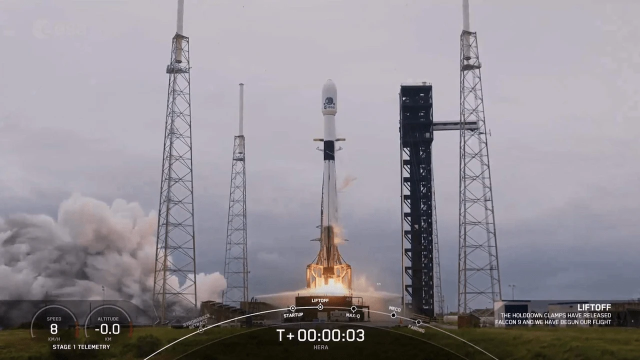 Lanzamiento de lamisión espacial Hera desde la Estación de la Fuerza Espacial de Cabo Cañaveral (Florida) / Foto: Captura ESA - EP