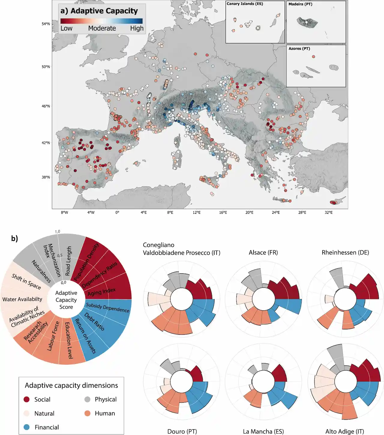 Capacidad de adaptación de la Indicación Geográfica (IG) de vino europeo / Mapas: 'Nature Communications' Capacidad de adaptación de la Indicación Geográfica (IG) de vino europeo / Mapas: 'Nature Communications'