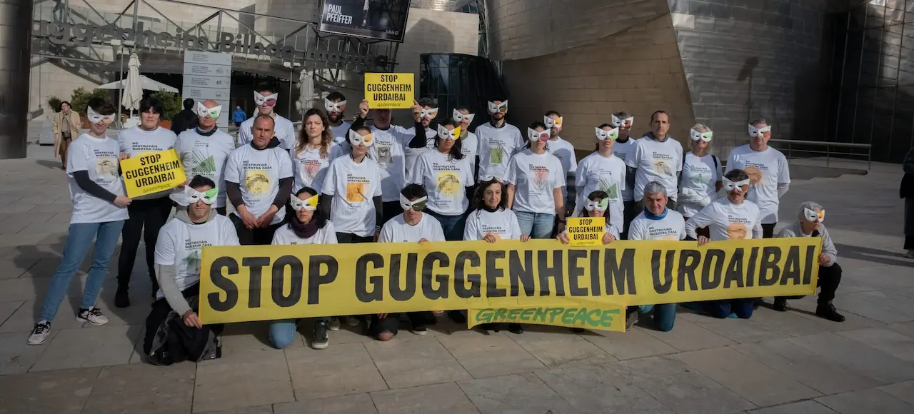 El Guggenheim Urdaibai atenta contra el núcleo de la única Reserva de la Biosfera de Euskadi / Foto: Greenpeace