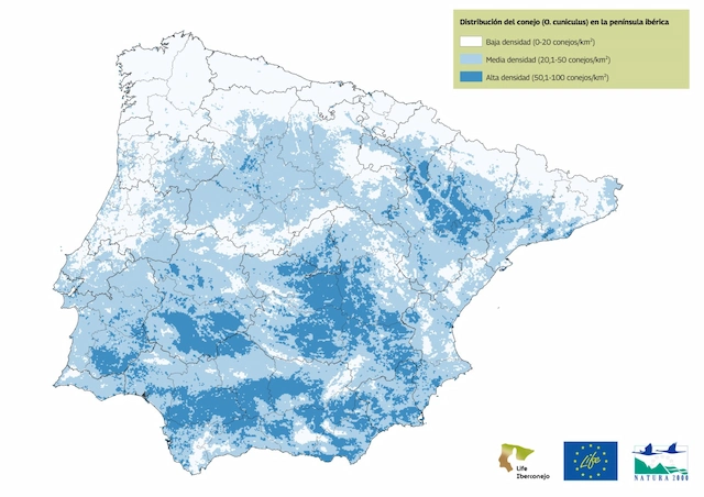 Mapa delcenso de conejo en la peninsula iberica Mapa delcenso de conejo en la peninsula iberica