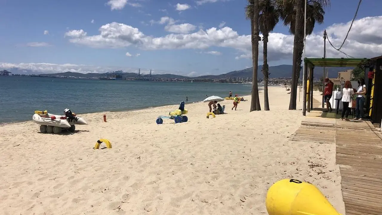 El cambio climático reducirá el ancho de las playas. Playa de Palmones (Cádiz) / Foto: Ayto. Los Barrios