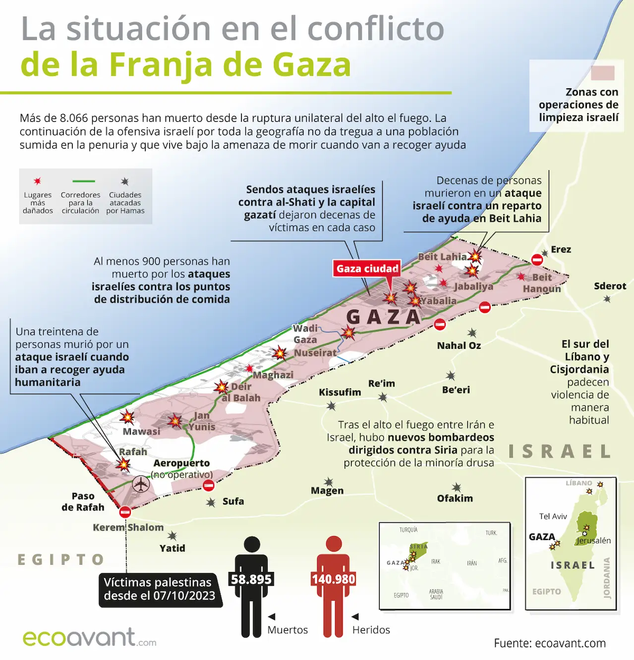 Mapa de la incursión militar de Israel en Gaza, actualizado al 21 de julio, con las zonas de combate, avance terrestre / Imagen: EA Mapa de la incursión militar de Israel en Gaza, actualizado al 21 de julio, con las zonas de combate, avance terrestre / Imagen: EA