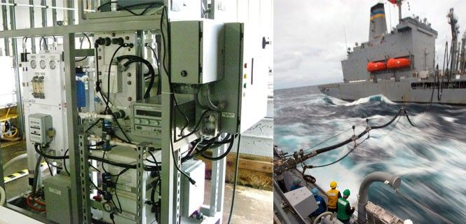El dispositivo que abastece de combustible a los buques / Foto: U.S. NRL