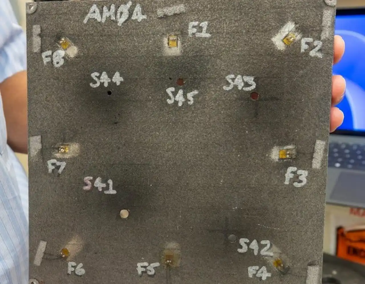 Registro de impactos en el nuevo sistema sometido a pruebas de laboratorio / Foto: SwRI