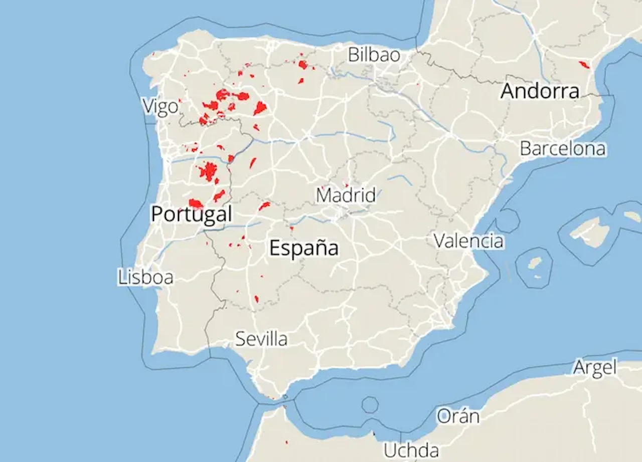 Mapa de las más de 350.000 hectáreas calcinadas en agosto de 2025 / Imagen: EP