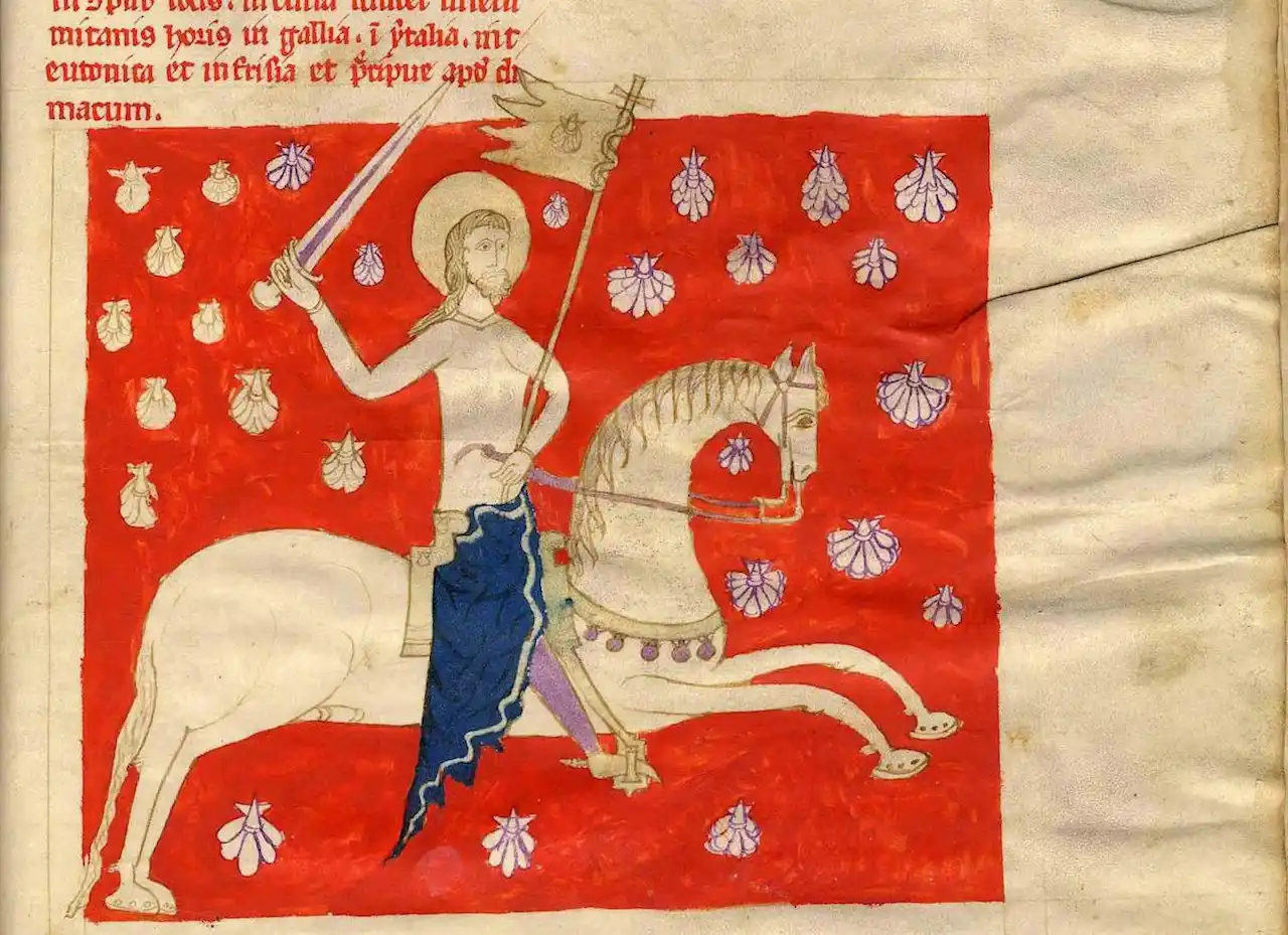 Peregrino medieval, el postureo. Iluminación del apóstol Santiago / Imagen: ‘Códice Calixtino'