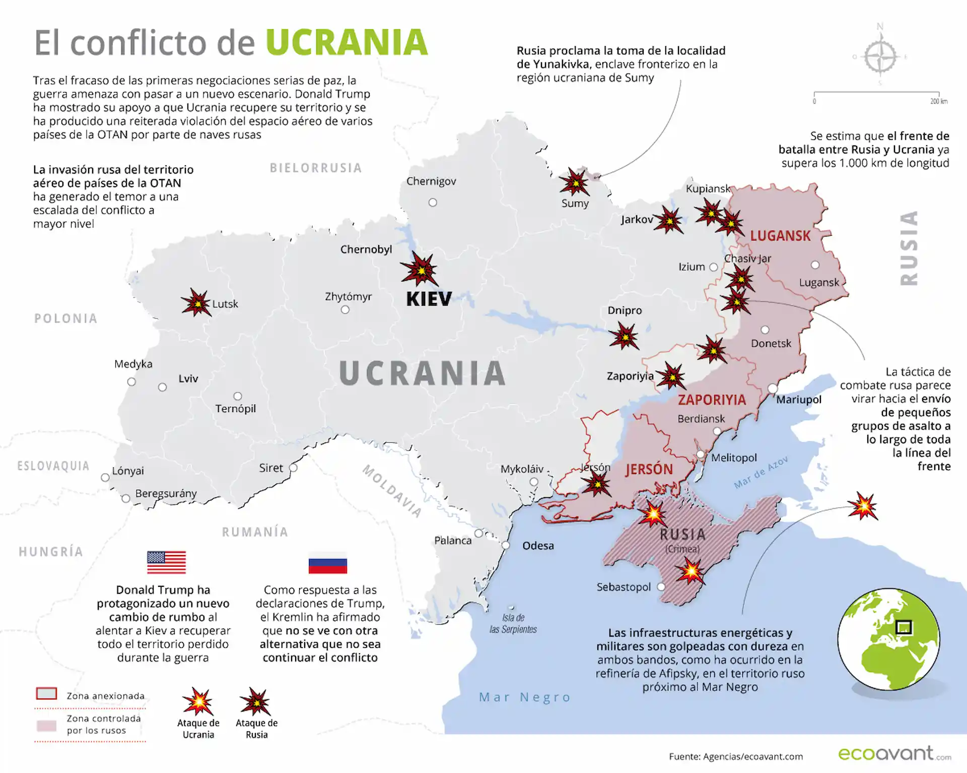Mapa de la guerra en Ucrania a 29 de septiembre de 2025 / Foto: EA
