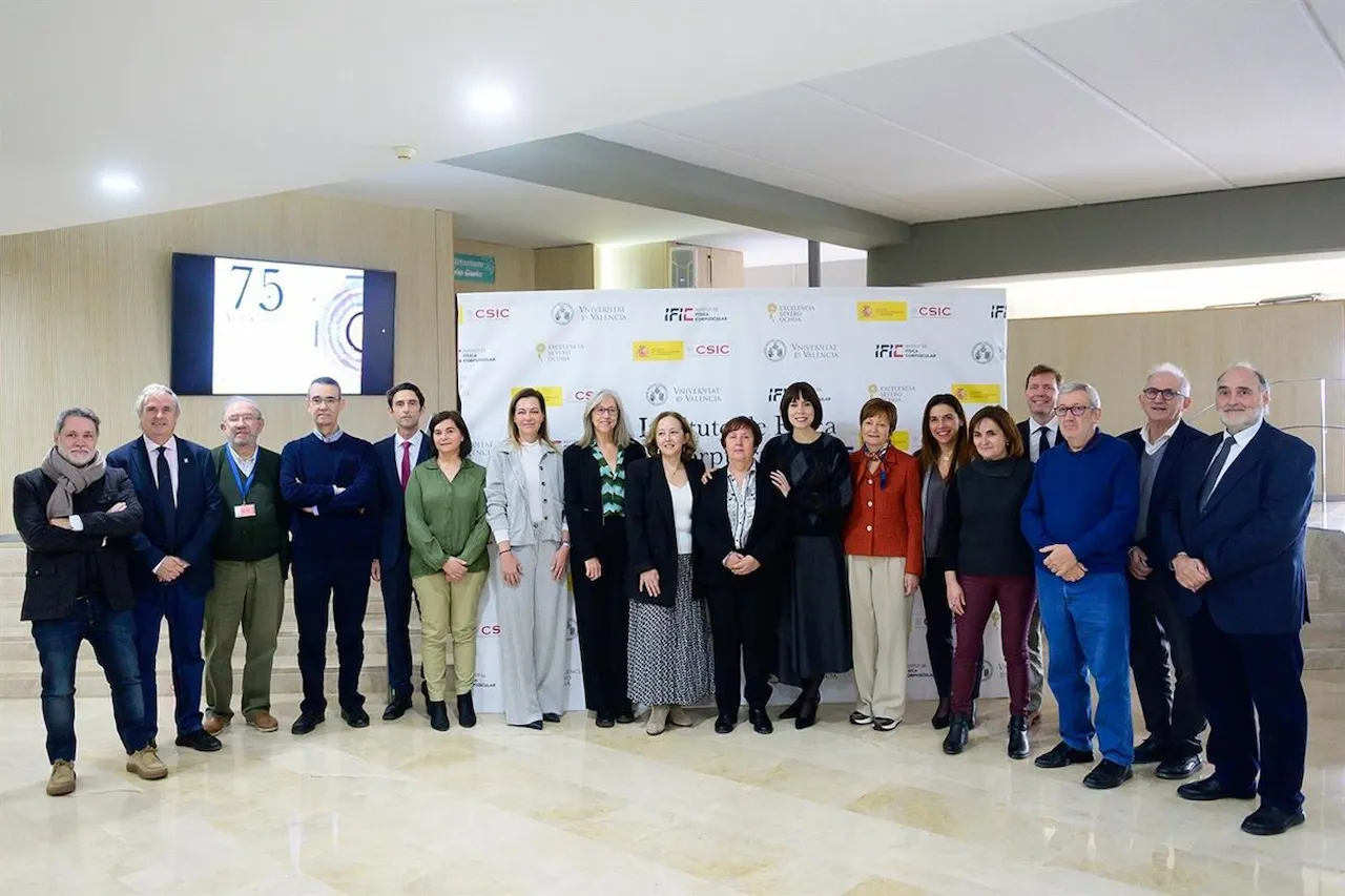 La ministra de Ciencia, Innovación y Universidades, Diana Morant, en el acto del 75 aniversario del Instituto de Física Corpuscular (IFIC) / Foto: MCIU