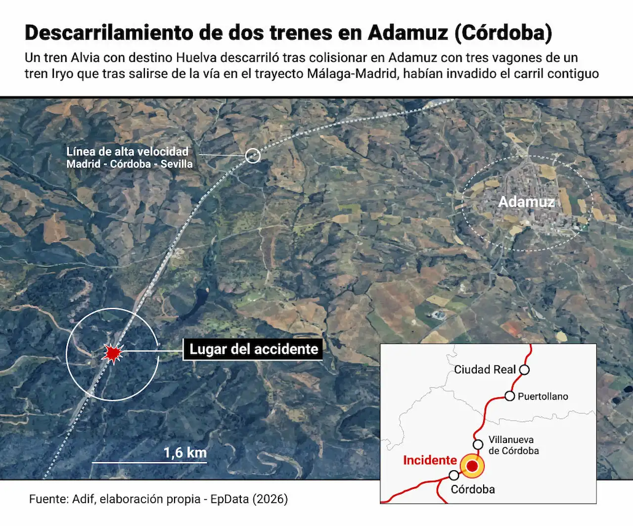 Descarrilamiento de dos trenes an Adamuz (Cordoba) / Imagen: EP