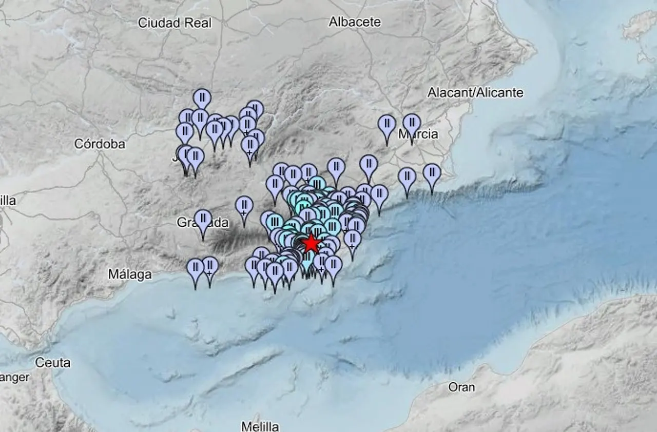 Terremoto de magnitud 4,3 con epicentro en Tabernas, sentido en varias provincias del sureste peninsular / Imagen: IGN - EP