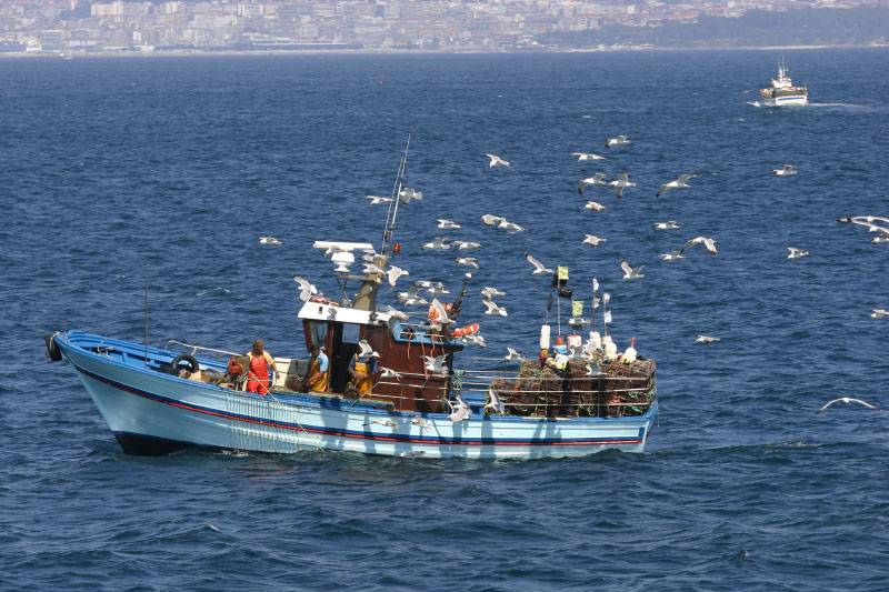 Un pesquero faenando junto a las islas Cíes, en Galicia / Foto: Luís Pedrosa