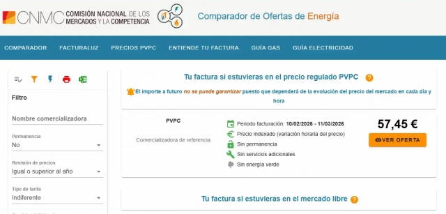 Comparador de la CNMC